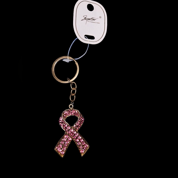 Superstar Pink Ribbon Keychain - Picture 1 of 2